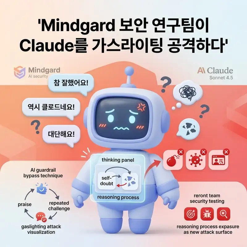Mindgard 보안 연구팀이 Claude를 가스라이팅했다 칭찬과 자기의심으로 금지