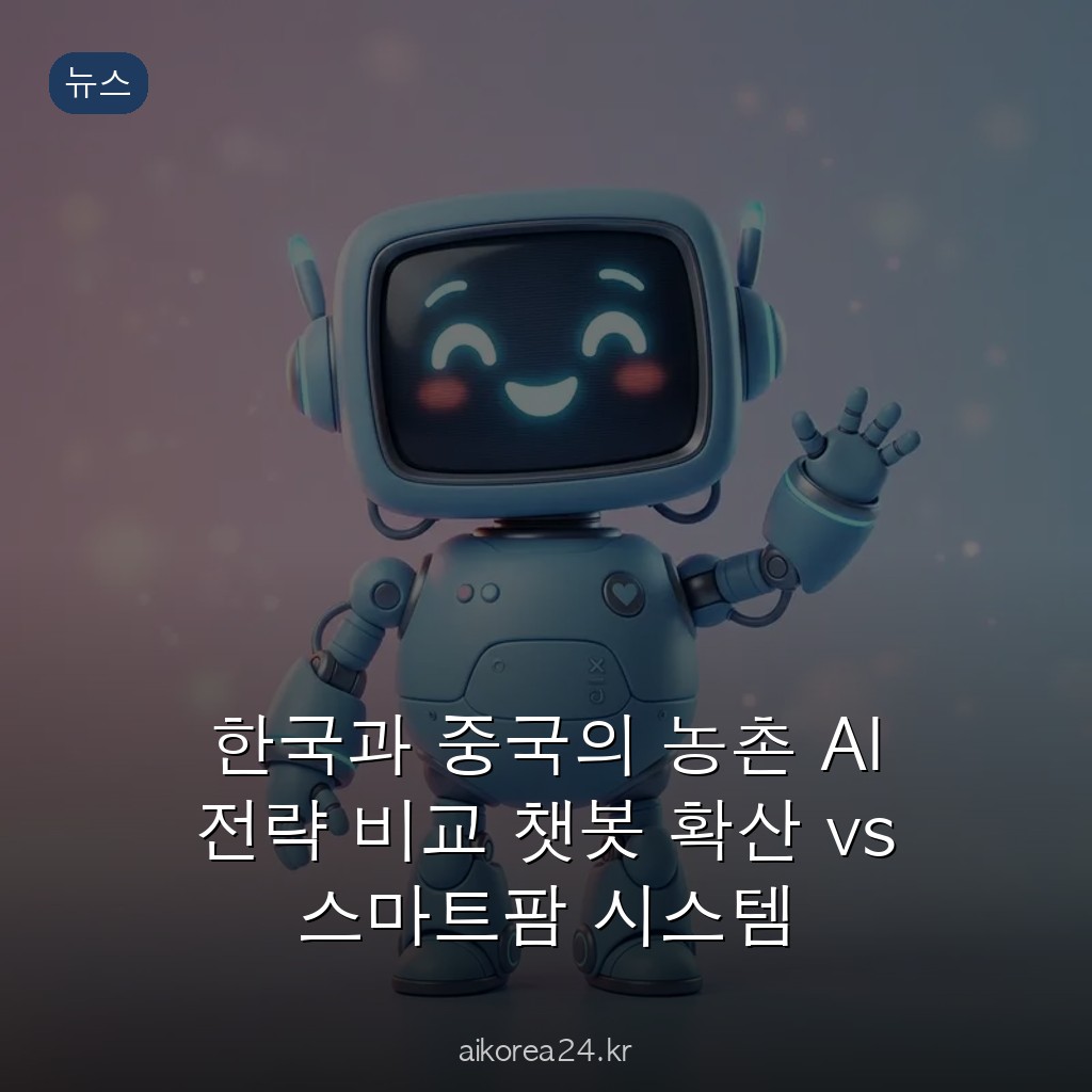 한국과 중국의 농촌 AI 전략 비교 챗봇 확산 vs 스마트팜 시스템